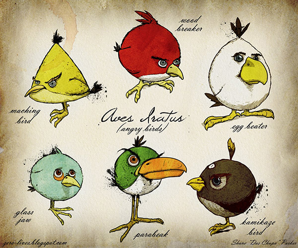 Les différents types d'oiseaux dans angry birds